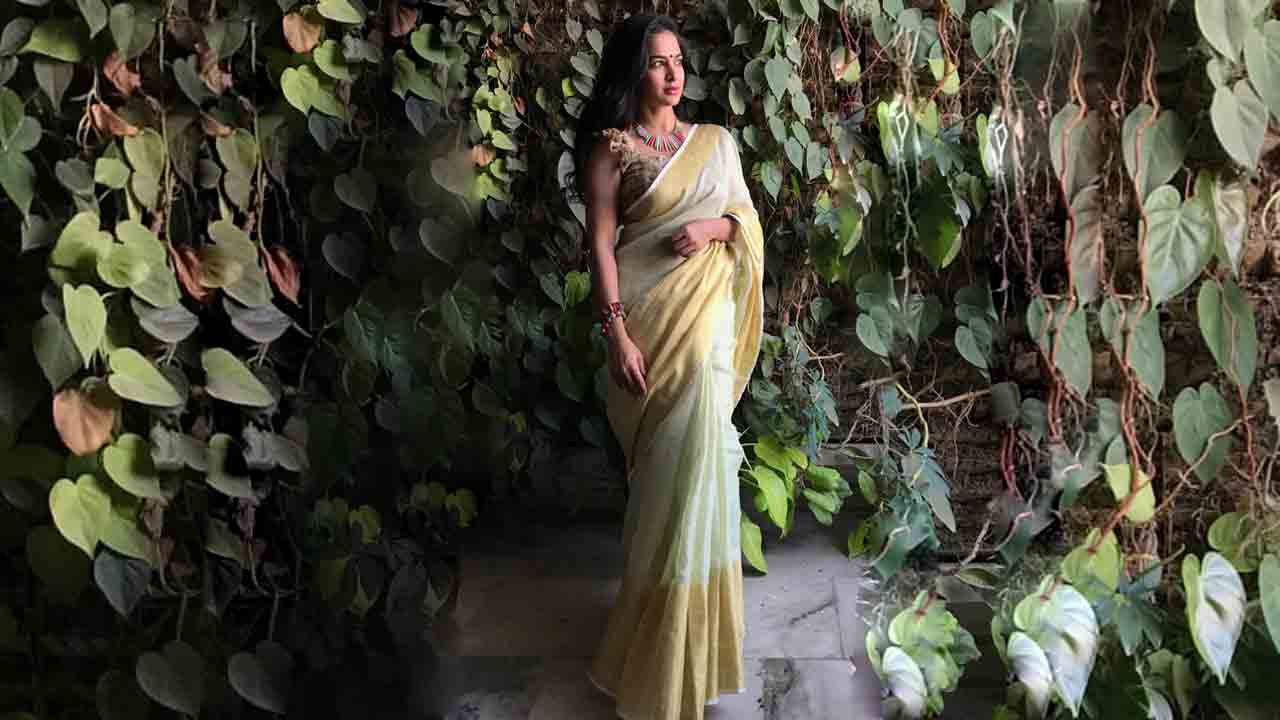 తెలుపు.. తళుకు…  తీగల జరీ చేసి నేశారా అనిపిస్తుంది