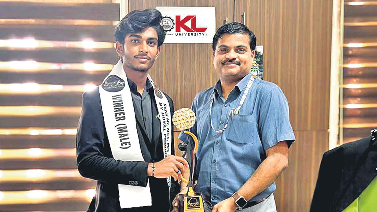 కేఎల్‌ విద్యార్థికి రాయల్‌ మిస్టర్‌ ఇండియా టైటిల్‌