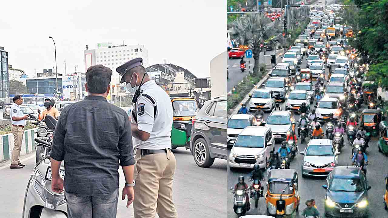 చలాన్లపై ఉన్న శ్రద్ధ.. ట్రాఫిక్‌పై ఏదీ?