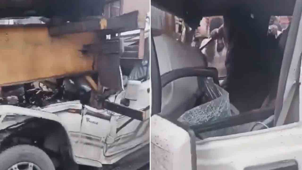 DSP Vehicle Dragged by Tanker | ట్యాంకర్‌ వెనుక ఇరుక్కున్న డీఎస్పీ వాహనం.. రోడ్డుపై ఈడ్చుకెళ్లిన   వైనం