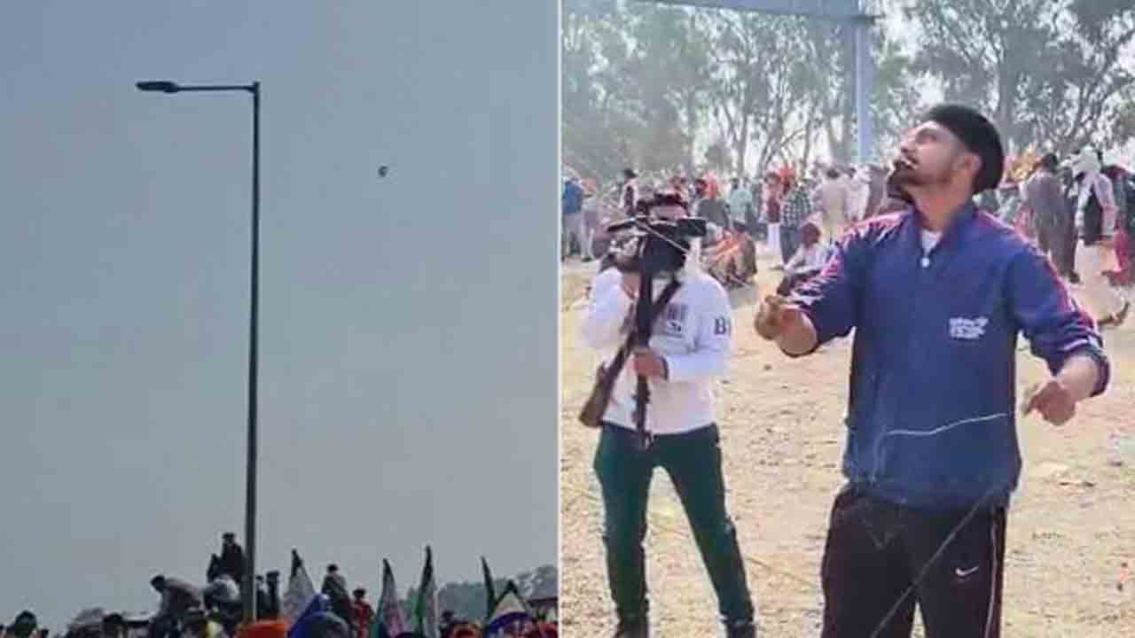 Farmers Fly Kites To Tackle Drones | డ్రోన్ల ద్వారా టియర్‌ గ్యాస్‌ షెల్స్‌ ప్రయోగం.. గాలిపటాలతో చెక్‌   పెడుతున్న రైతులు