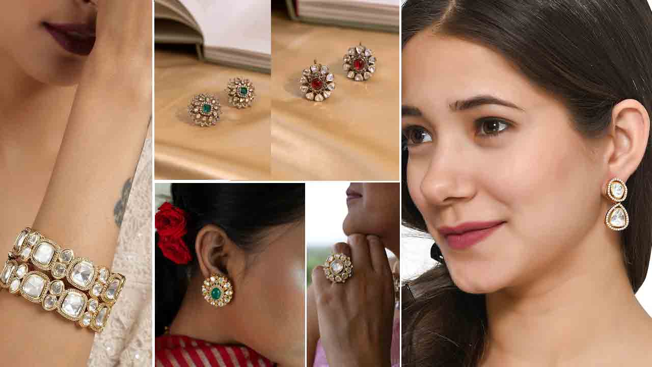 వెండిలో పోల్కీ సొగసు