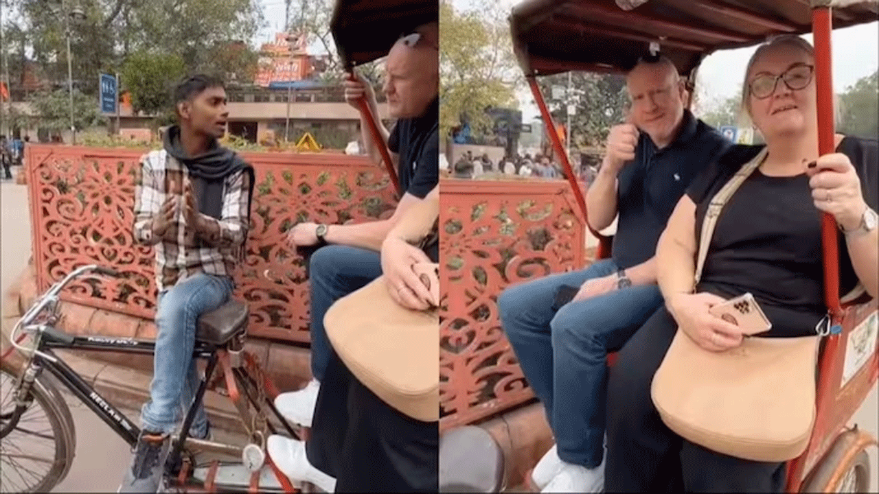 Educated Rikshawala | బ్రిటన్ టూరిస్టులకు పర్ఫెక్ట్ ఇంగ్లీష్తో గైడ్ చేసిన రిక్షా డ్రైవర్