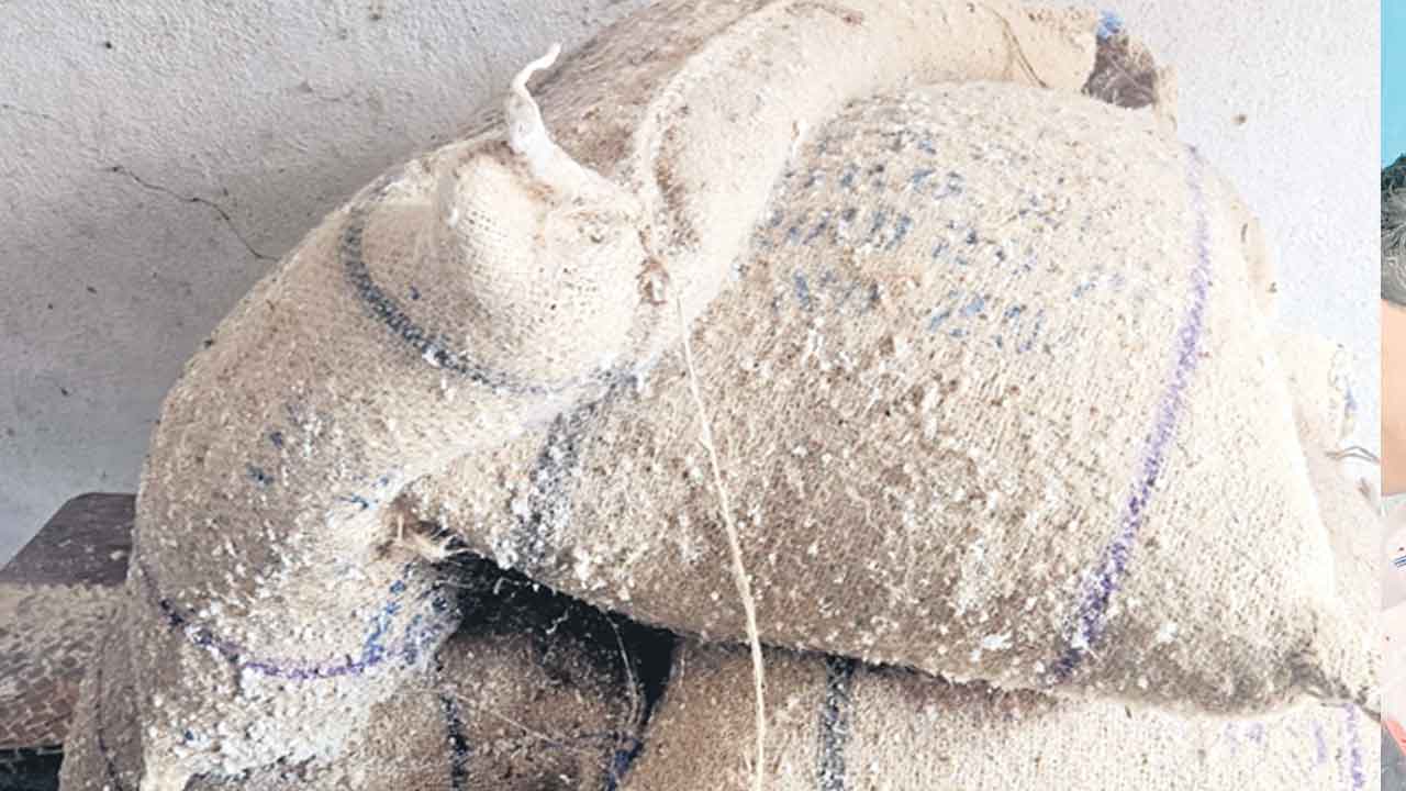 మధ్యాహ్న భోజనం లో పురుగులు పట్టిన బియ్యం