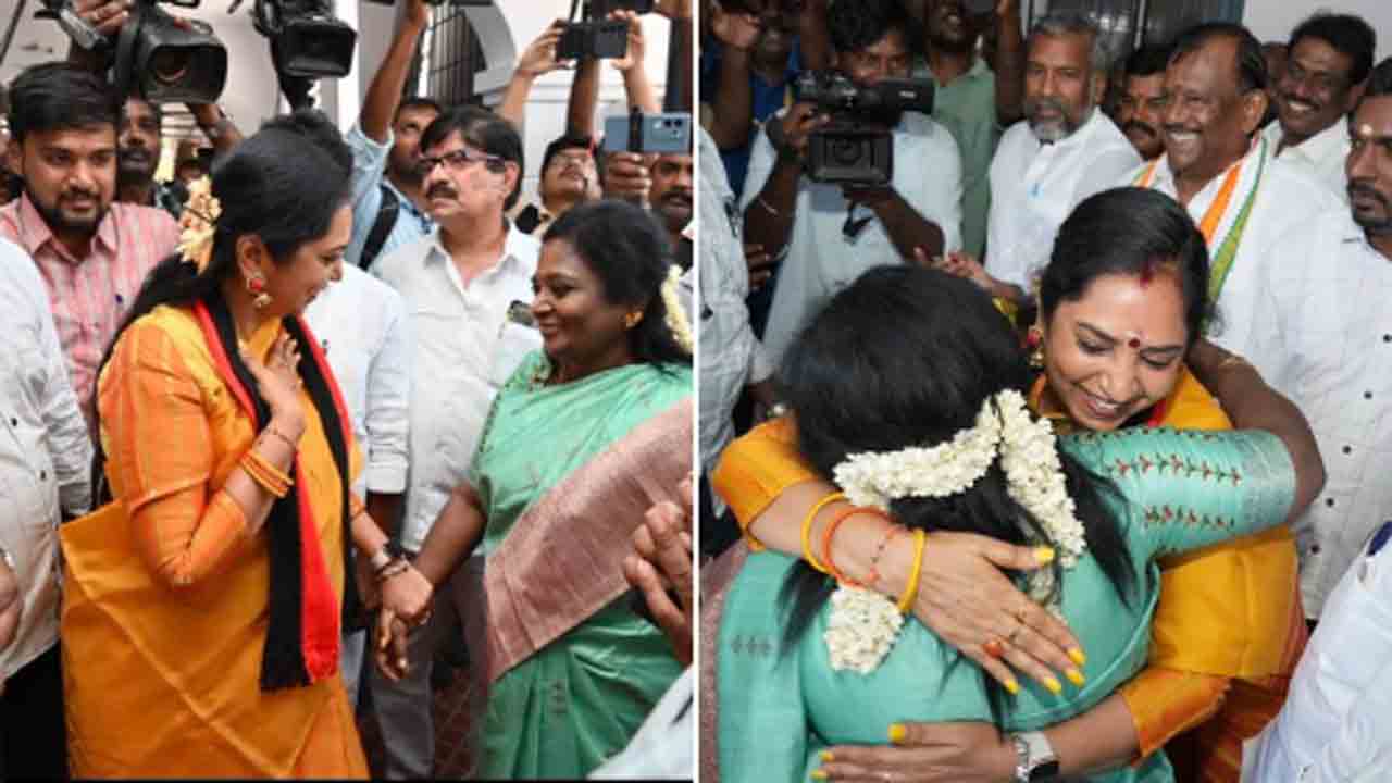 TN BJP, DMK candidates hugs on Holi | హోలీ సందర్భంగా హగ్‌ చేసుకున్న బీజేపీ, డీఎంకే అభ్యర్థులు