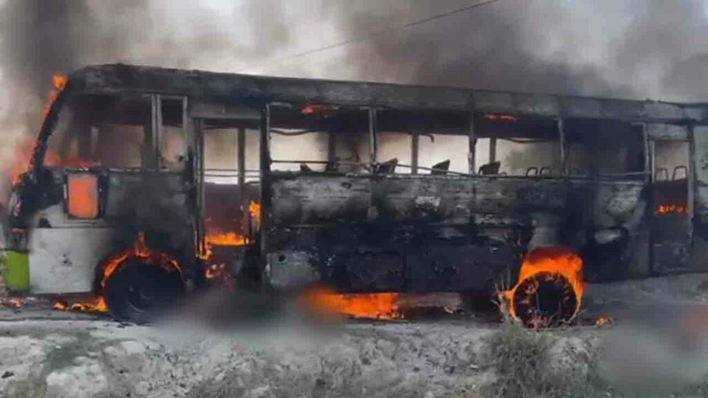 Bus Goes Up In Flames