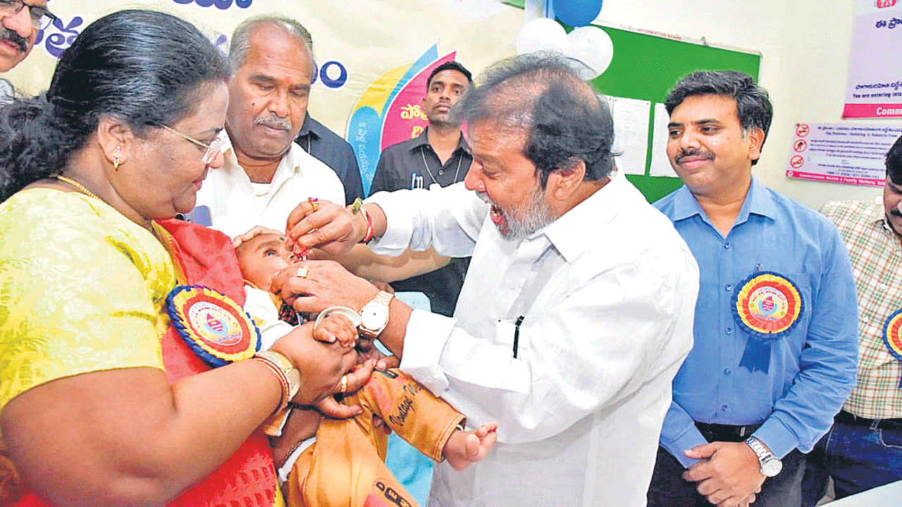 37.5 లక్షల మందికి పోలియో చుక్కలు