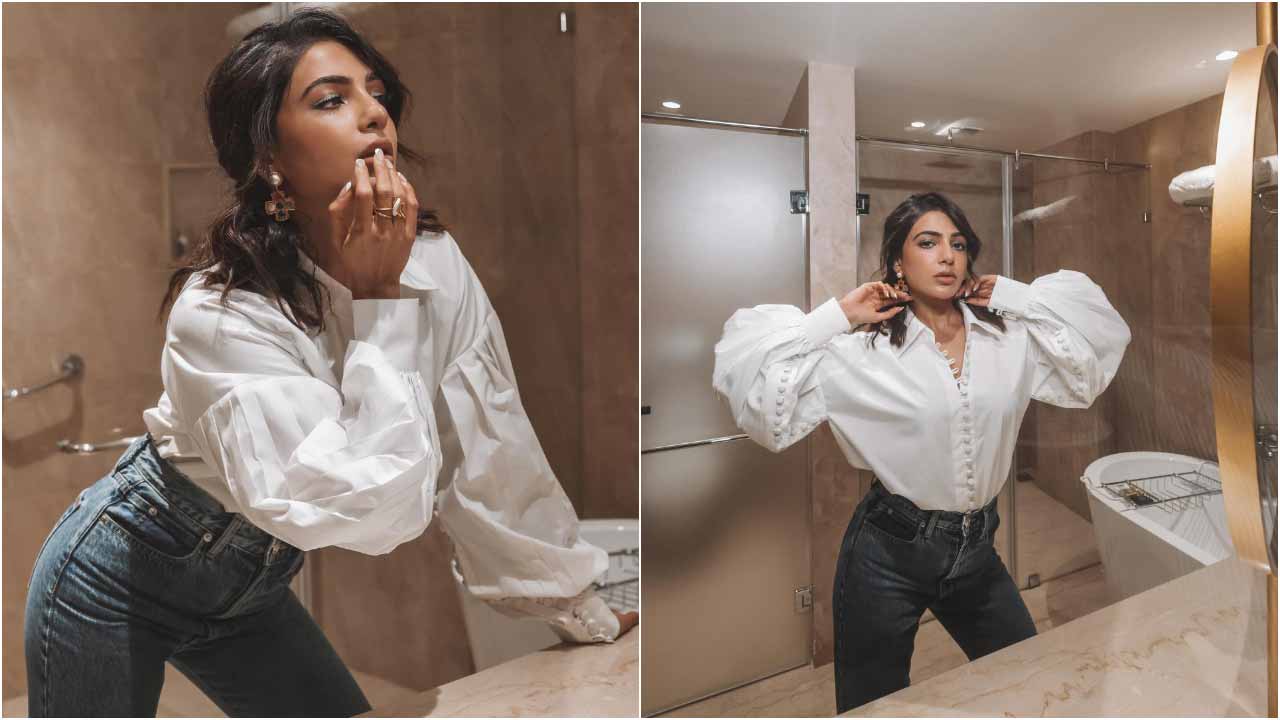 Samantha : బాత్రూంలో ఫోటోలకు ఫోజులు ఇచ్చిన సమంత