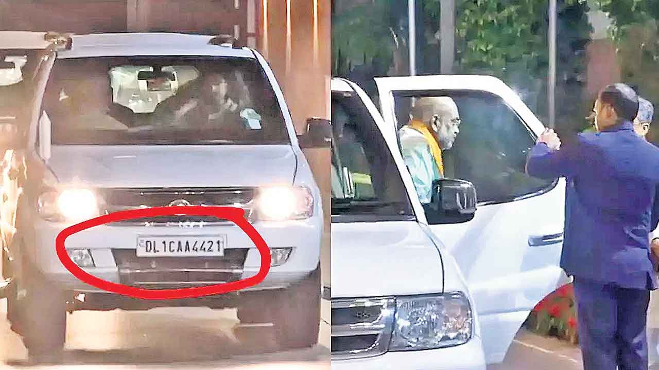 అమిత్‌ షా కారు నెంబర్‌ ప్లేట్‌పై సీఏఏ
