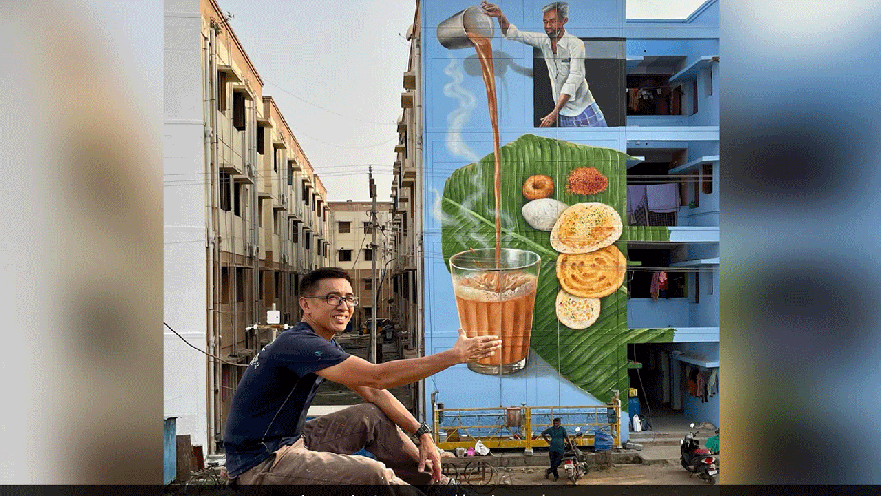 Viral Video | నెటిజ‌న్ల‌ను ఆక‌ట్టుకుంటున్న ఫుడ్ థీమ్డ్ పెయింటింగ్‌