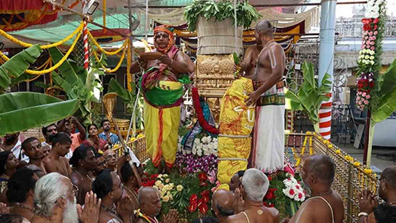 Brahmotsavam | ధ్వజారోహణంతో కోదండరాముని బ్రహ్మోత్సవాలు ప్రారంభం