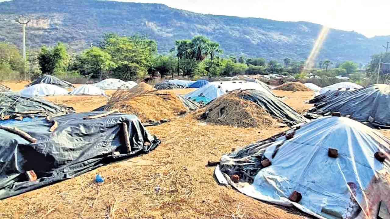 కేంద్రాల్లోనే ధాన్యం..