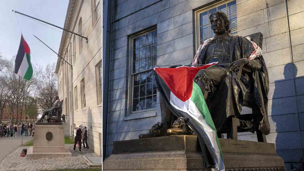 America | హార్వర్డ్‌ వర్సిటీలో పాలస్తీనా జెండా ఎగురవేసిన నిరసనకారులు.. అమెరికా వ్యాప్తంగా 900 మంది అరెస్ట్‌