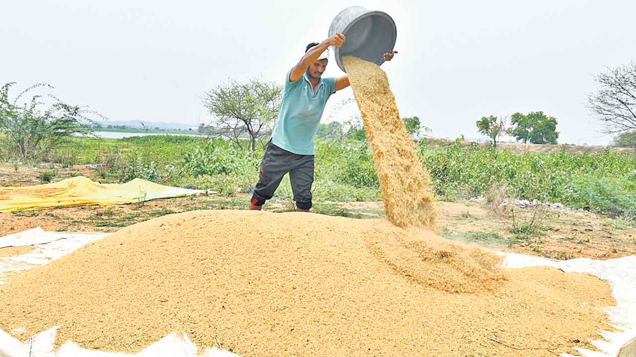 Paddy Procurement | ఒక్క గింజ కొంటే ఒట్టు.. కొనుగోలు కేంద్రాల్లో  పేరుకుపోతున్న ధాన్యం కుప్పలు