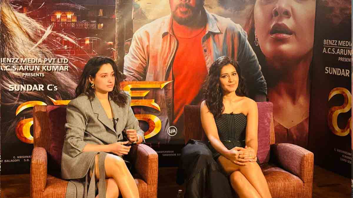 RaashiKhanna | అరణ్మనై 4 ప్రమోషన్స్‌ టైం.. ట్రెండింగ్‌లో రాశీఖన్నా, తమన్నా స్టిల్స్‌