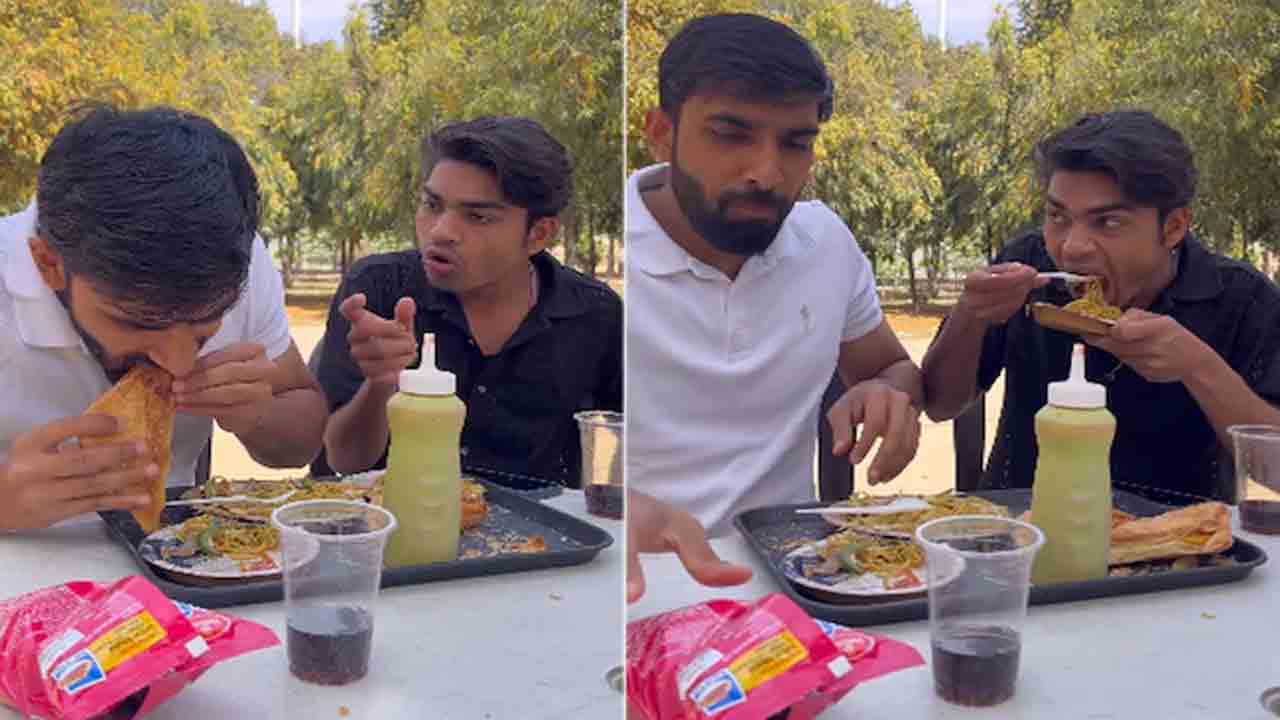 Viral Video | జంక్ ఫుడ్ తింటూ ఆరోగ్య‌క‌ర ఆహారంపై మాట్లాడుకున్నారు