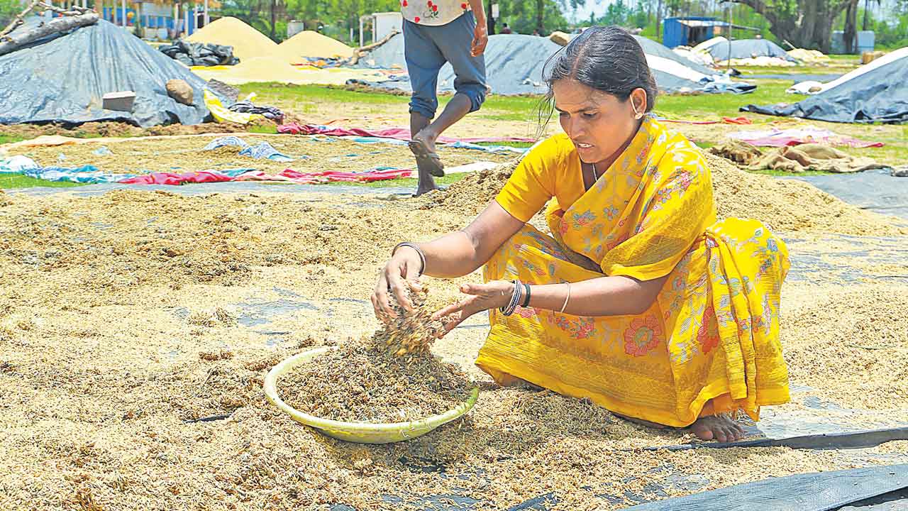 తడిసిన ధాన్యం.. రైతన్న ఆగమాగం