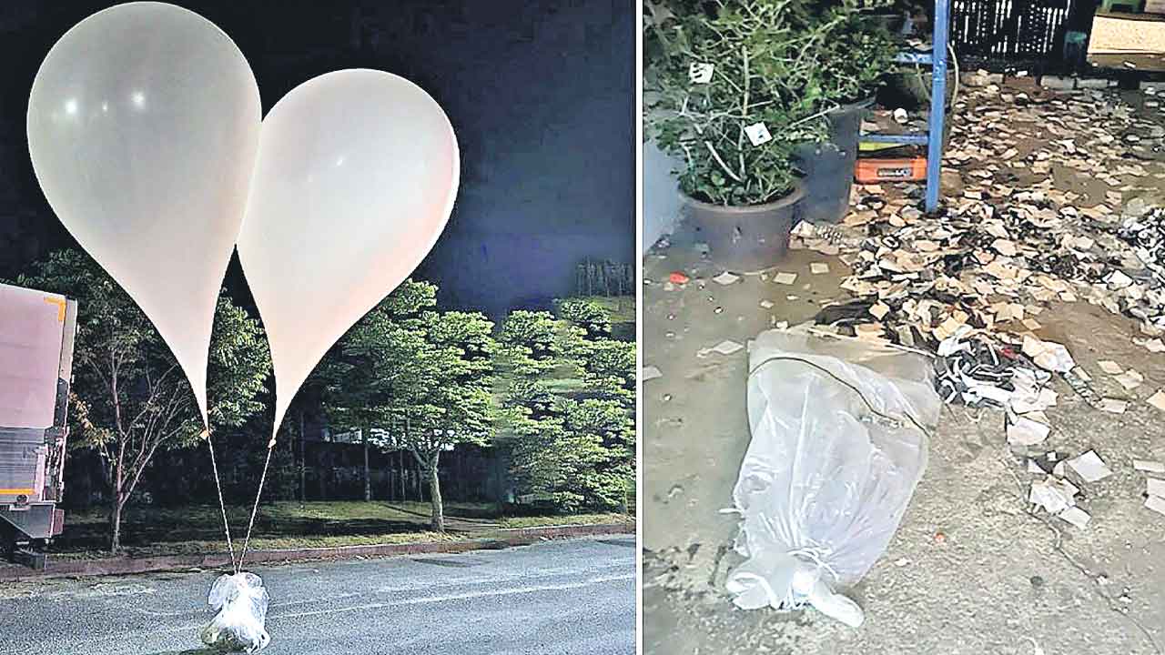 North Korea | దక్షిణ కొరియాపై చెత్తతో దాడిచేసిన ఉత్తర కొరియా