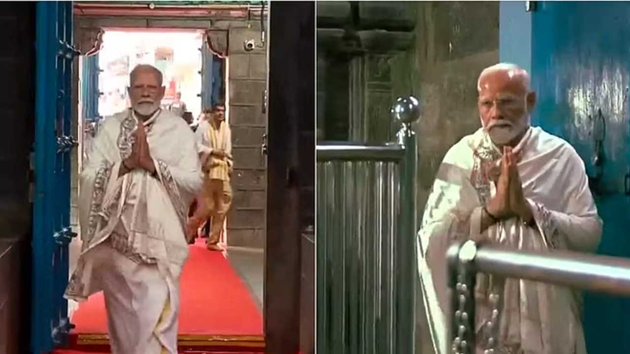 PM Modi | కన్యాకుమారిలో ప్రధాని నరేంద్ర మోదీ.. భగవతి అమ్మన్‌ ఆలయంలో పూజలు