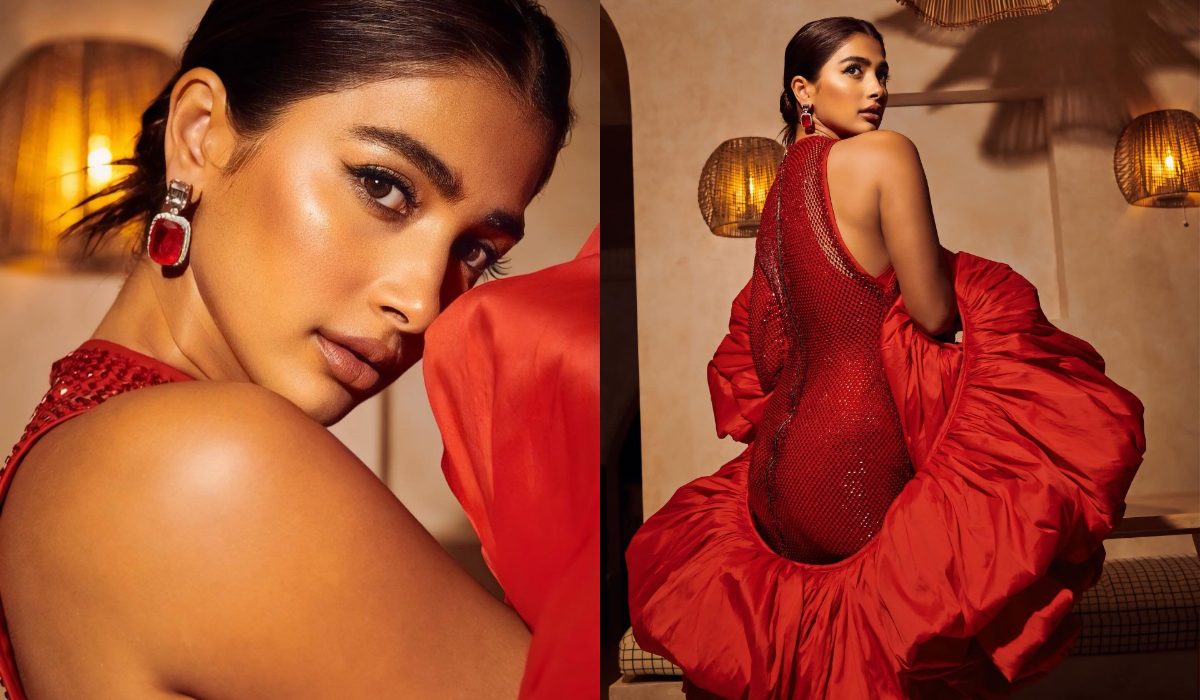 Pooja Hegde | పూజా హెగ్డే లేటెస్ట్ గార్జియస్ లుక్స్ ఇన్ రెడ్ డ్రెస్ లేటెస్ట్ ఫొటోషూట్‌