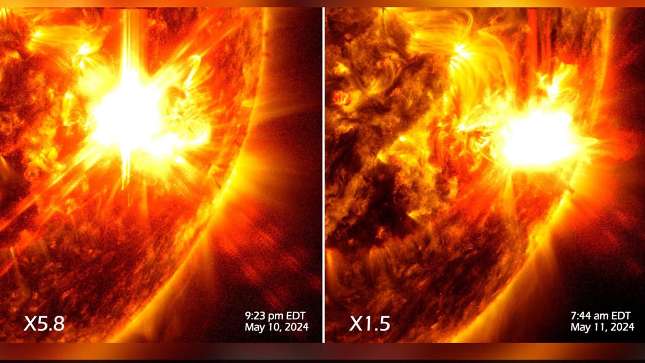 Solar Storm | సూర్యుడి ఉపరితలంపై విస్పోటనాలు.. ఫొటోలు క్లిక్‌ మనిపించిన నాసా..!
