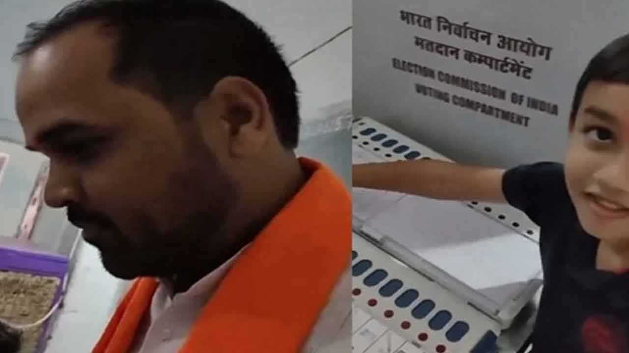 బాలుడితో ఓటేయించిన బీజేపీ నేత