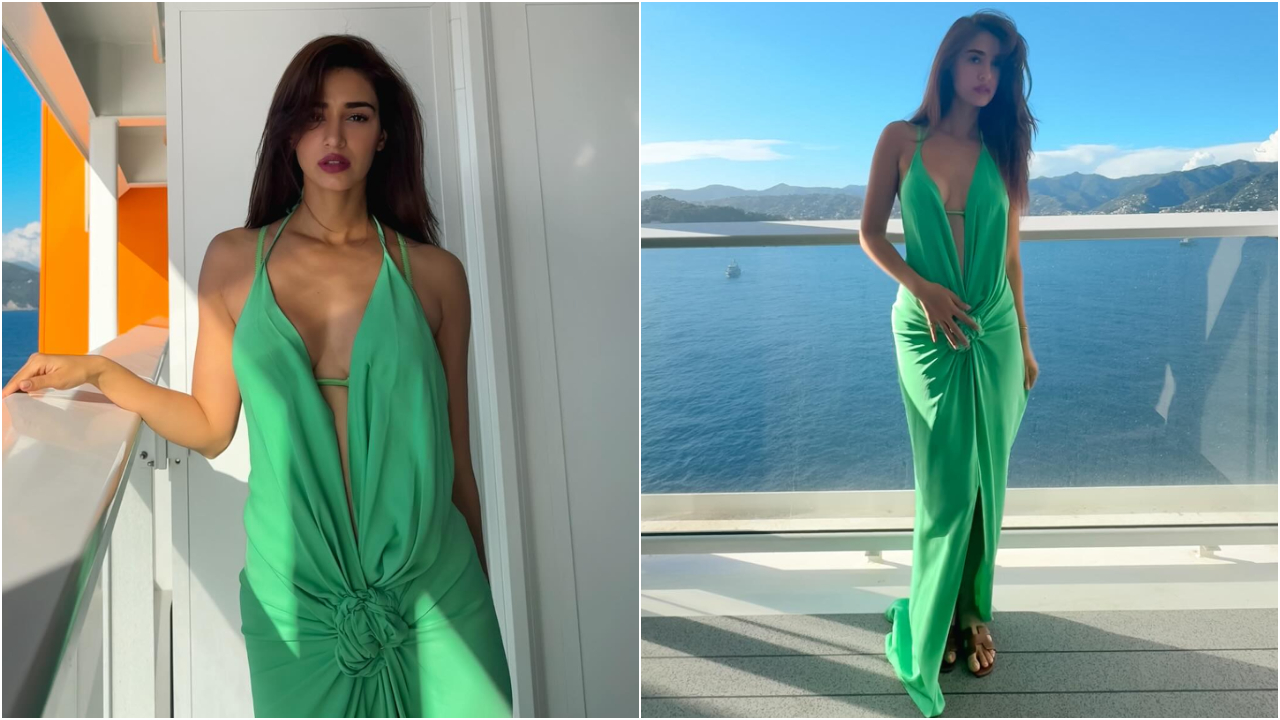 Disha Patani | గ్రీన్ డ్రెస్ లో అందాలు ఆరబోస్తున్న దిశా పటాని