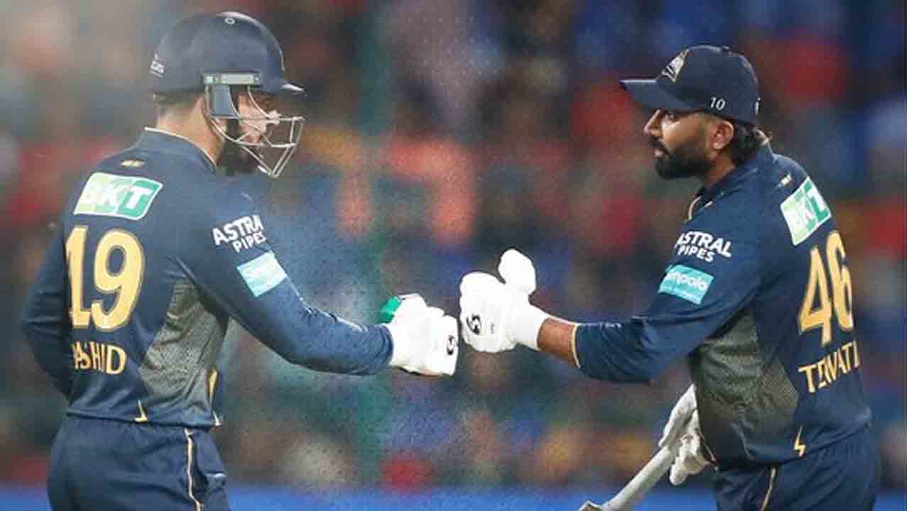 RCB vs GT | గుజ‌రాత్ ప‌రువు కాపాడిన తెవాటియా, షారుఖ్.. ఆర్సీబీ టార్గెట్..?