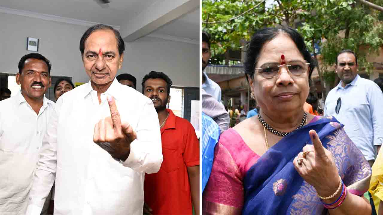 KCR | చింత‌మ‌డ‌క‌లో ఓటేసిన బీఆర్ఎస్ అధినేత కేసీఆర్ దంప‌తులు