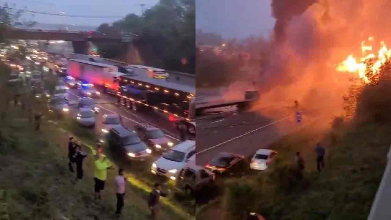 Fuel Tanker Blast: ఇంధ‌న ట్యాంకర్ పేలి.. హైవేపై భారీగా మంట‌లు.. వీడియో