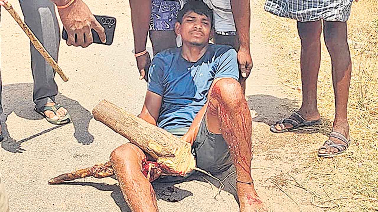 ఇసుక ట్రాక్టర్‌ బోల్తా