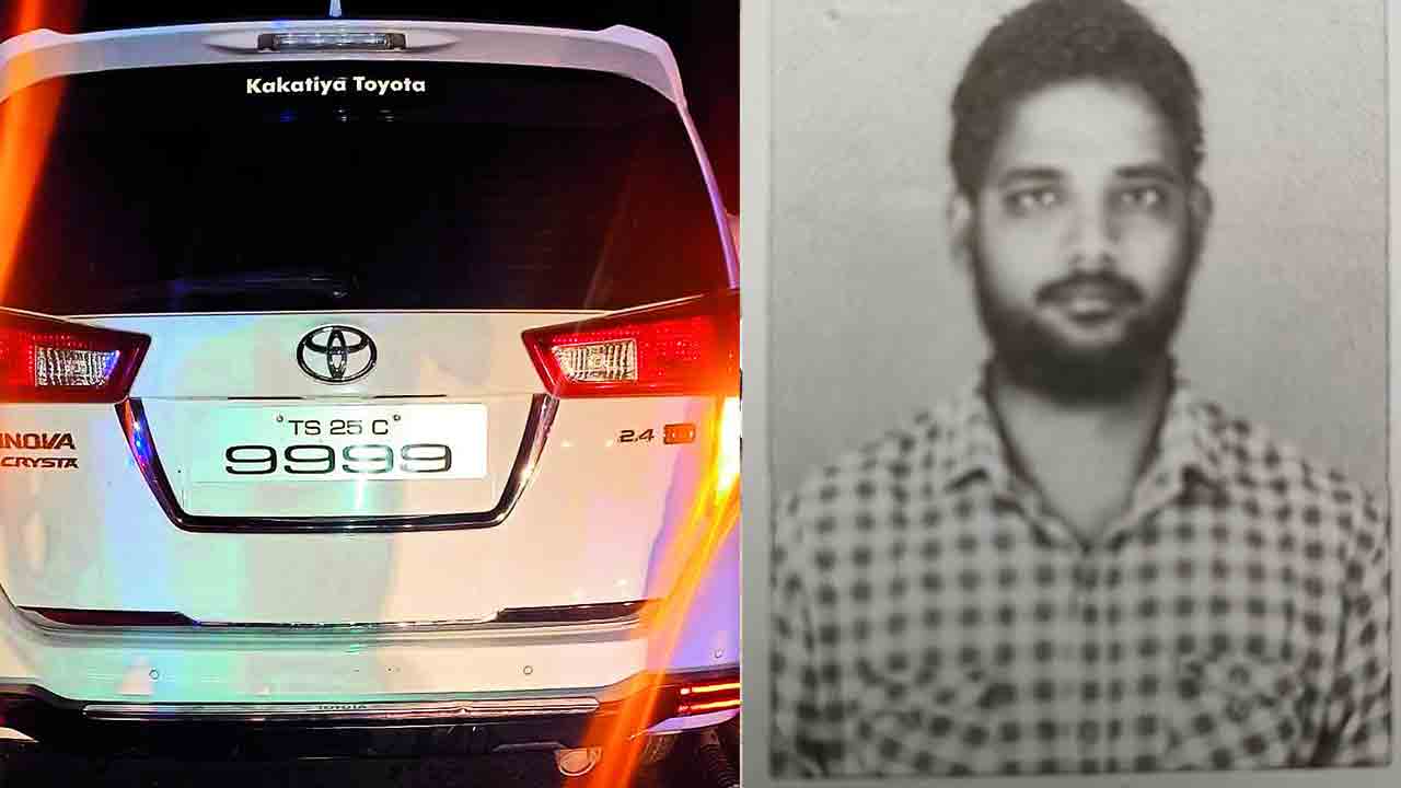 బైకును ఢీకొట్టిన కాంగ్రెస్‌ నాయకుడి కారు