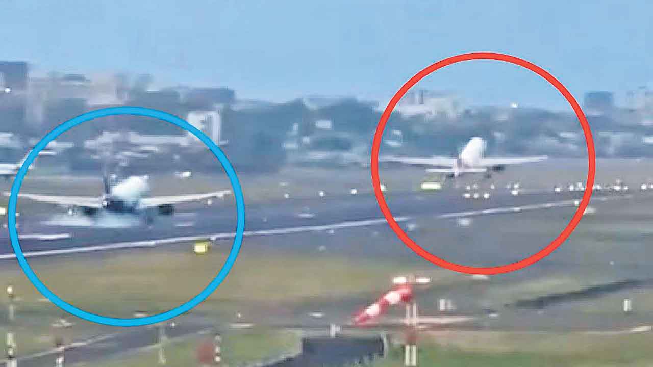 ఒకేసారి రన్‌వేపై రెండు విమానాలు