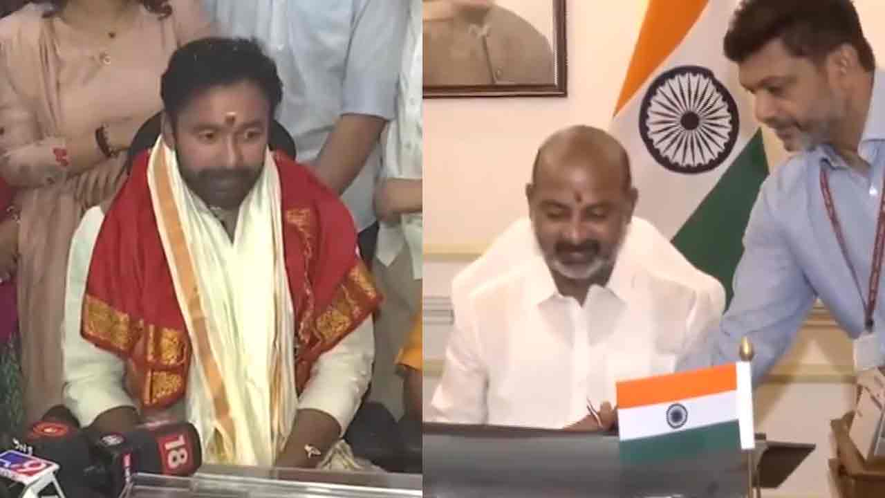 Kishan Reddy-Bandi Sanjay | కేంద్ర మంత్రులుగా బాధ్యతలు స్వీకరించిన కిషన్‌రెడ్డి, బండి సంజయ్‌