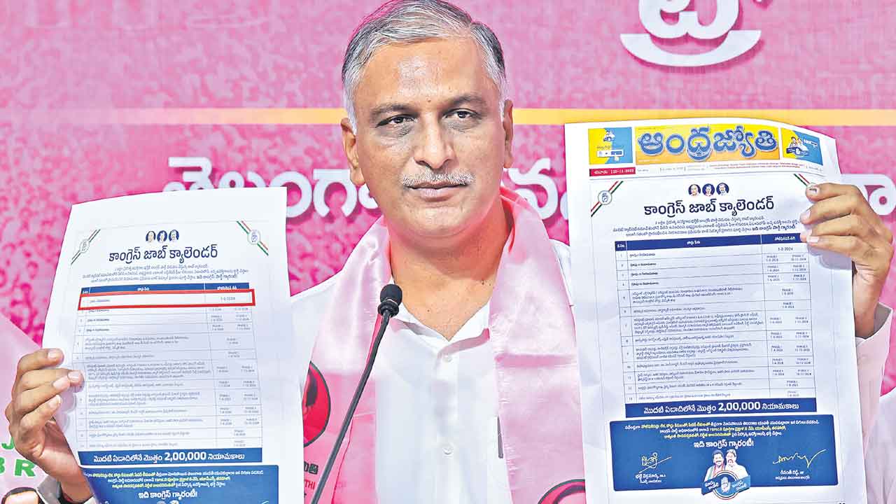Harish Rao | జాబ్‌ క్యాలెండర్‌ జాడేది? 2 లక్షల ఉద్యోగాల భర్తీ ఏమైంది?: హరీశ్‌రావు