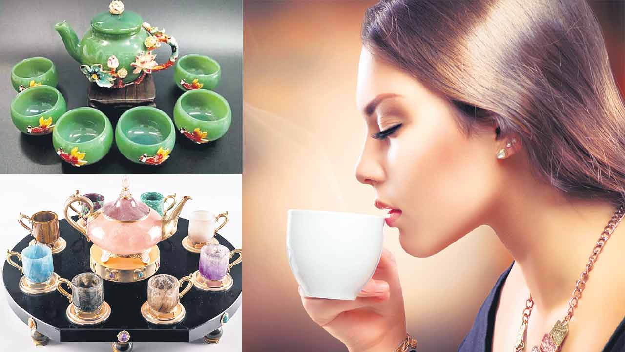 Marble Tea Pot | రాజసాన్ని ఒలకబోస్తున్న క్రిస్టల్‌.. మార్బుల్‌ టీ పాట్‌ సెట్లు