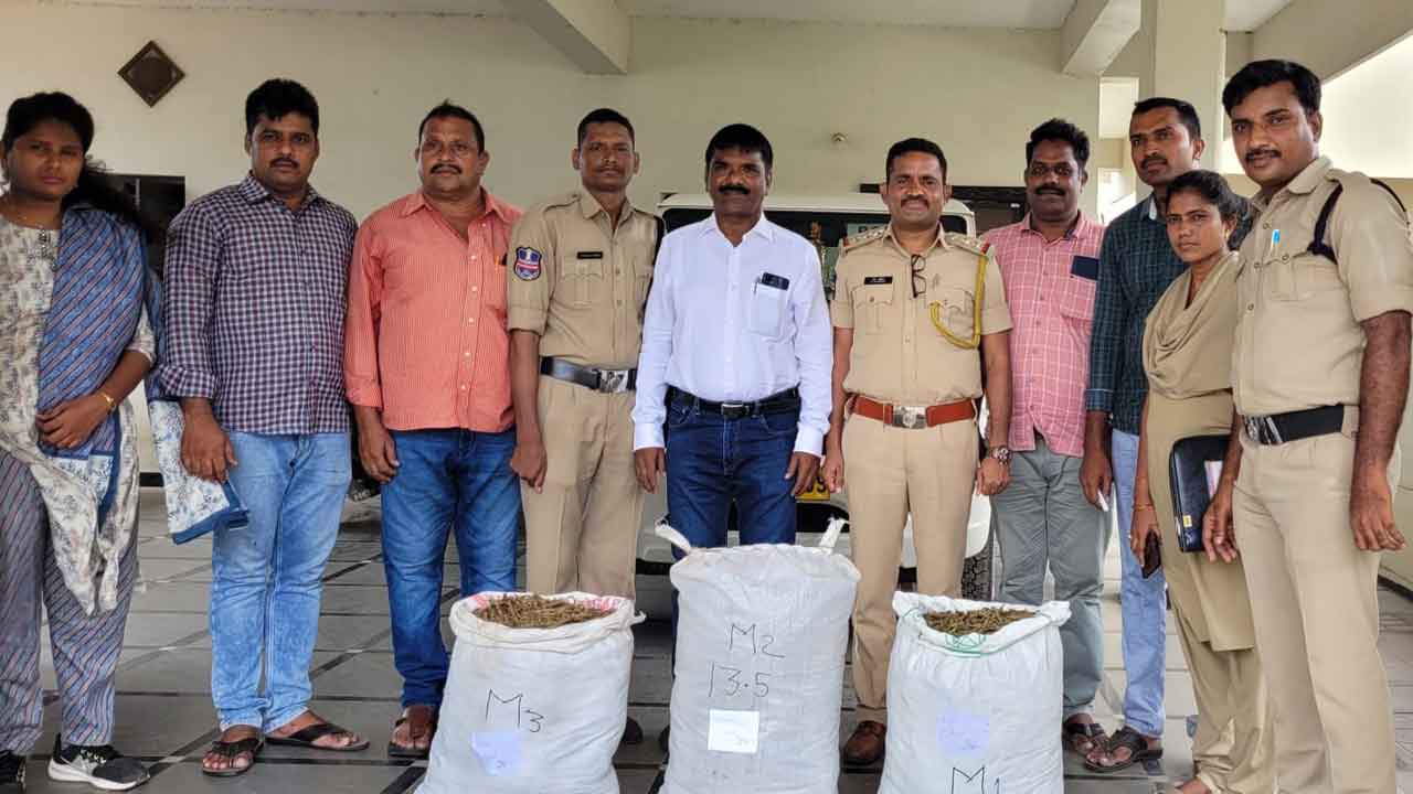 Ganja | ముళ్ల పొదల్లో భారీగా గంజాయి సంచులు.. స్వాధీనం చేసుకున్న పోలీసులు