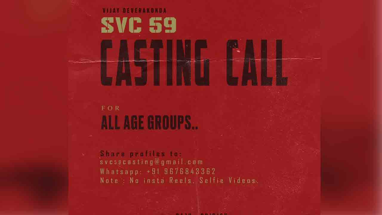 Vijay Devarakonda | విజ‌య్ దేవ‌ర‌కొండ‌తో నటించే ఛాన్స్.. ‘SVC59’ కోసం ద‌ర్శ‌కుడు ఇంట్రెస్టింగ్ పోస్ట్