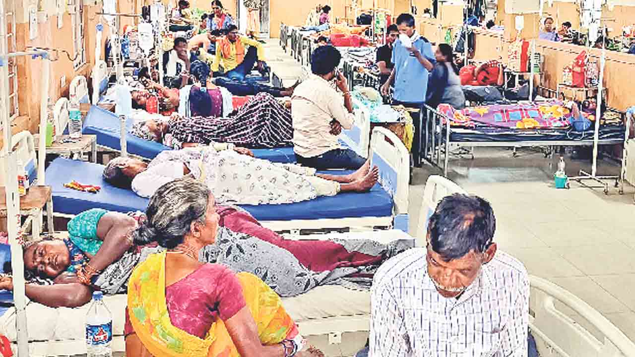 సర్కారు దవాఖానలకు రోగుల తాకిడి