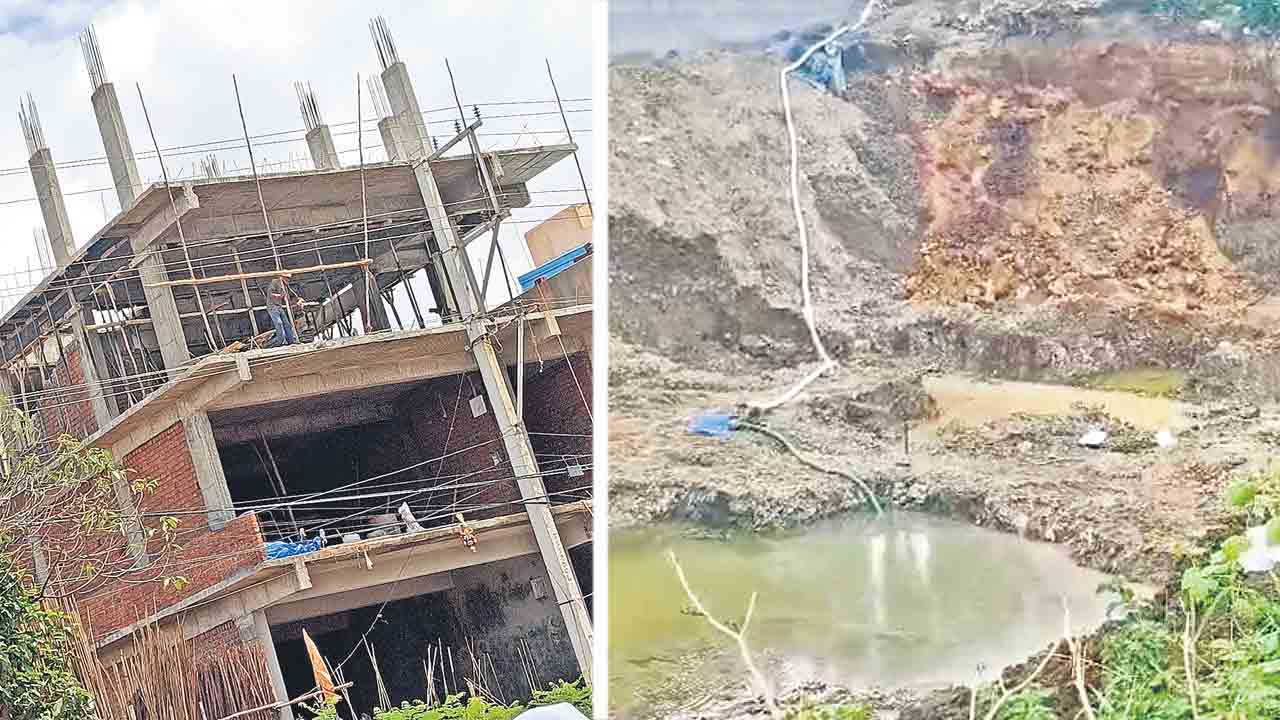 వర్షాకాలంలోనూ ఆగని సెల్లార్‌ తవ్వకాలు