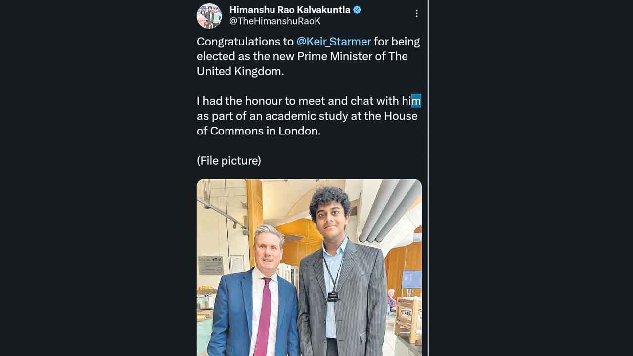 Himanshu Rao | బ్రిటన్‌ ప్రధానికి హిమాన్షు శుభాకాంక్షలు