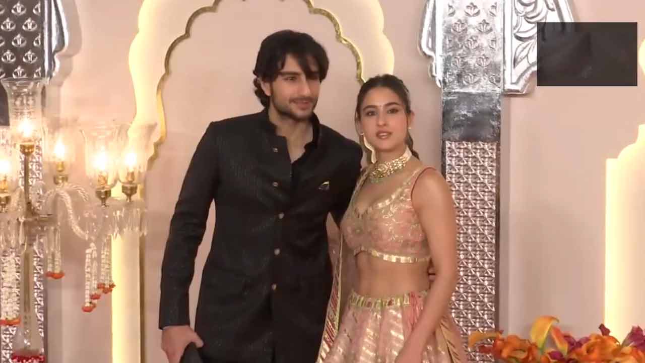 Sara Ali Khan | అంబానీ ఇంట వివాహ వేడుకలో నటి సారా అలీఖాన్ సందడి‌.. Video