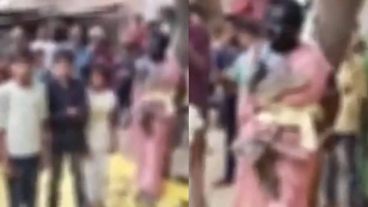 UP shocker | యూపీలో దారుణం.. పంచాయతీ పెద్దల అనాగరికం.. వివాహితను చెట్టుకు కట్టేసి, మెడలో చెప్పుల దండ వేసి..!