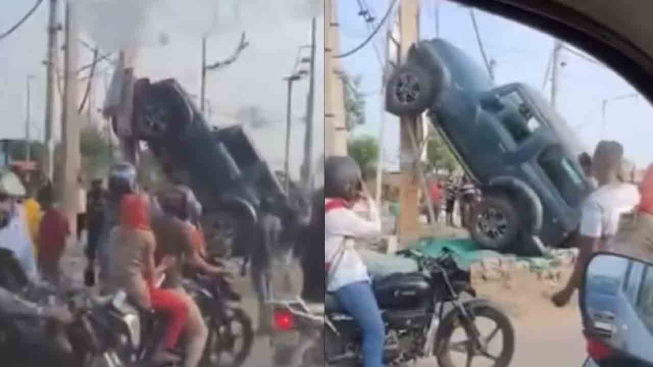 Watch: ఒక కారును ఢీకొట్టిన మరో కారు.. తర్వాత ఏం జరిగిందంటే?