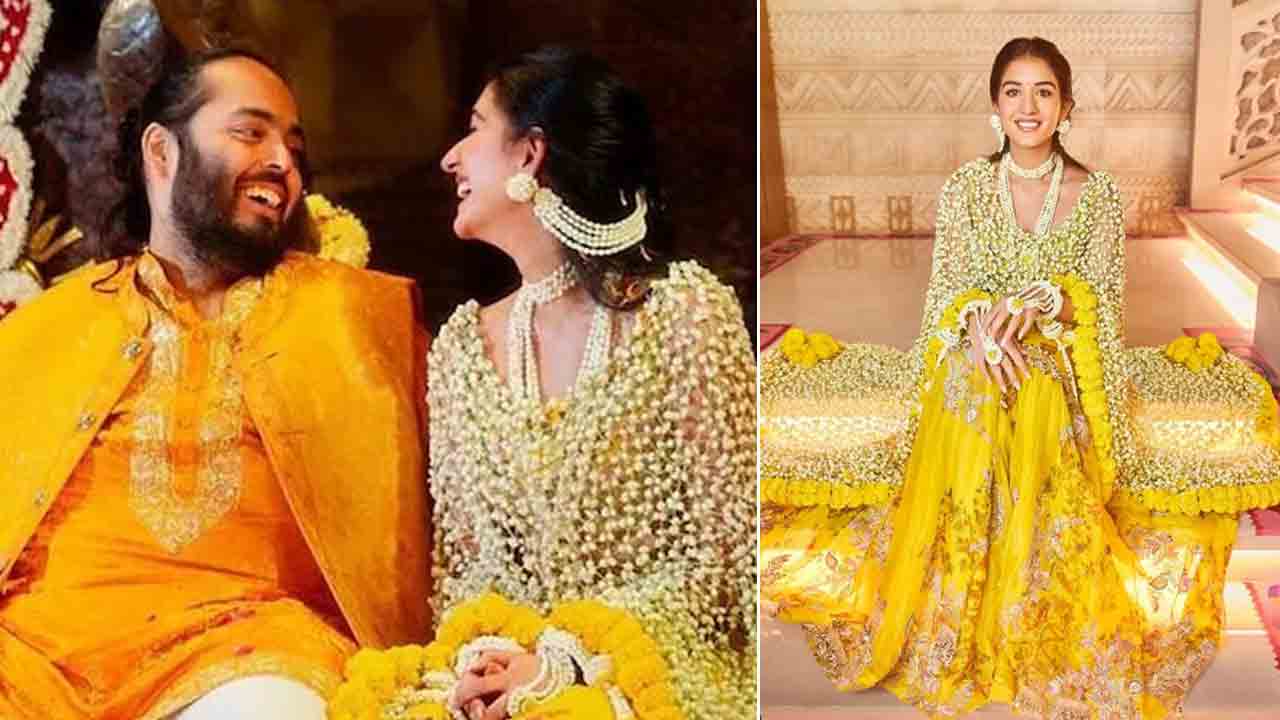 Anant Weds Radhika | అంబానీ ఇంట హల్దీ వేడుకలు.. పూల దుపట్టాతో మెరిసిన రాధికా మర్చెంట్‌