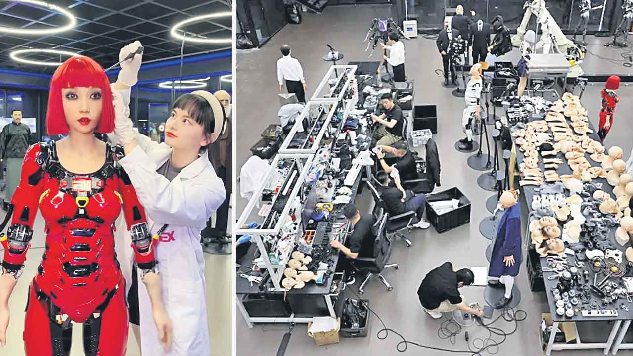 Humanoid Robots | చైనాలో మనుషుల్ని పోలిన రోబోలు.. ఇవి నవ్వడమే కాదు.. అన్ని ఎక్స్‌ప్రెషన్స్‌ ఇవ్వగలవు!