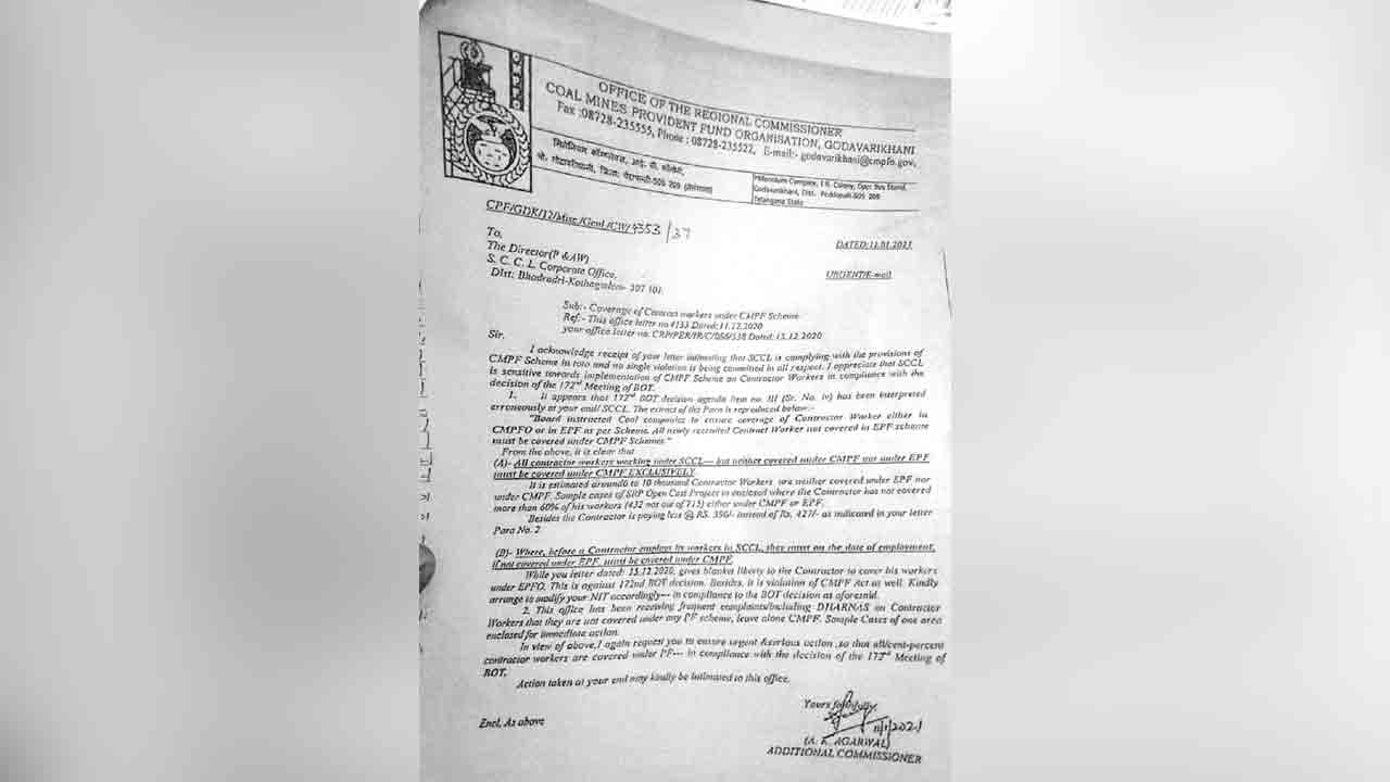 Singareni | సింగరేణిలో ప్రావిడెంట్‌ ఫండ్‌ కుంభకోణం.. కార్మికుల పీఎఫ్‌ కాంట్రాక్టర్‌ జేబుల్లోకి?