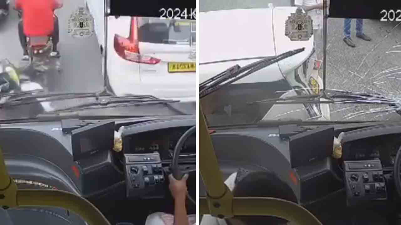 Bengaluru | బ్రేక్‌ పెడల్‌ కిందకు వాటర్‌ బాటిల్‌.. అదుపుతప్పి వాహనాలపైకి దూసుకెళ్లిన బస్సు.. VIDEO