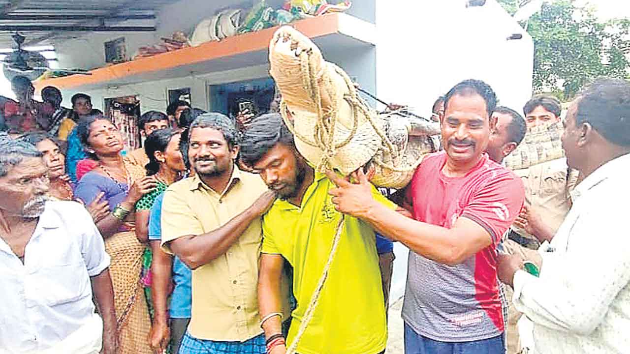 ఇంటి ఆవరణలోకి మొసలి