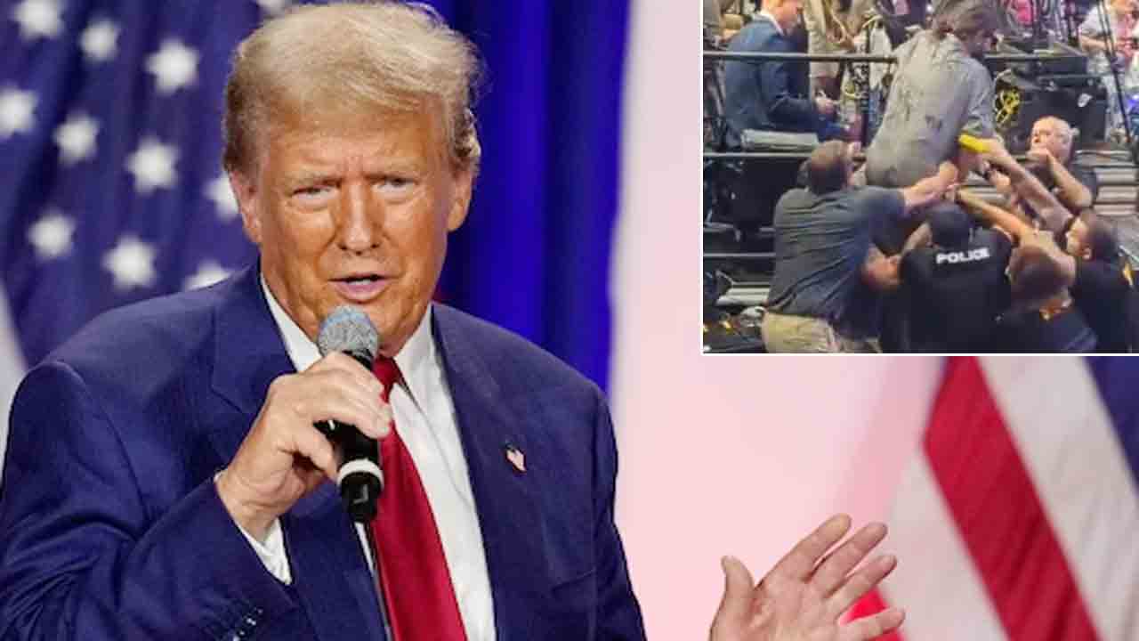 Donald Trump | ట్రంప్‌ ర్యాలీలో మరోసారి భద్రతా వైఫల్యం.. స్టేజ్‌వైపు దూసుకొచ్చిన దుండగుడు